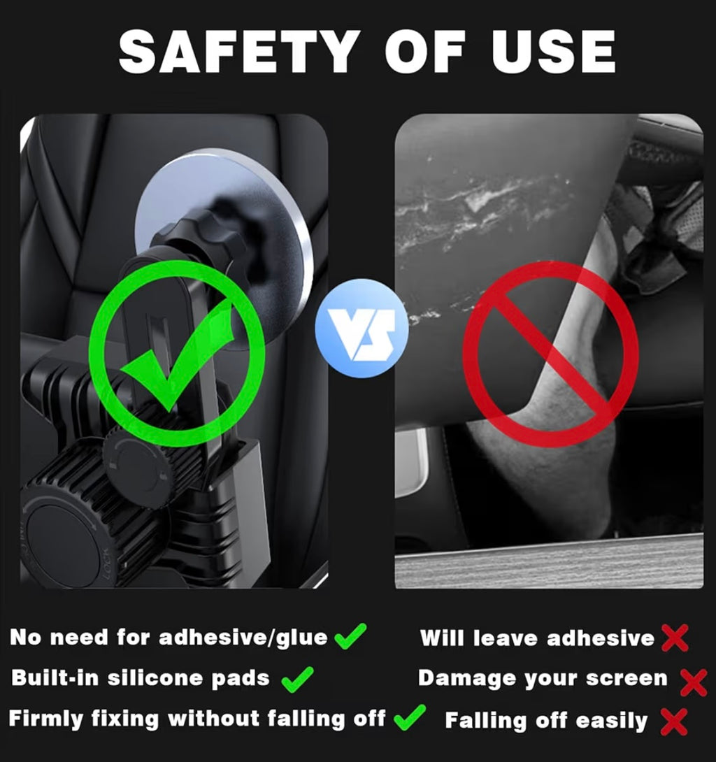 for Tesla Phone Mount, Magsafe Strongest Magnetic Tesla Phone Holder for Tesla Model 3/Model Y/Cybertruck Accessories 2024, No Glue for Car Phone Mount for Tesla with Magnetic Ring Fits for All Phone