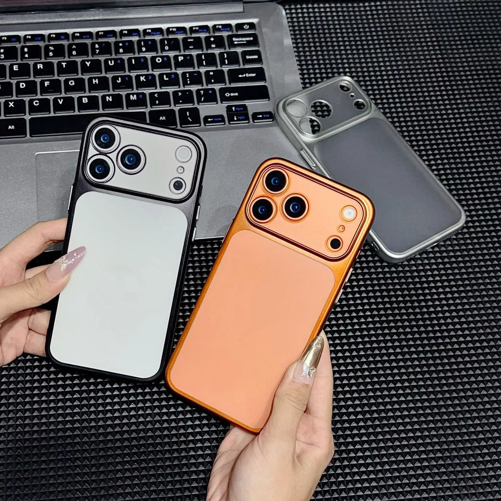 Luxury Matte Transparent Phone Case for iPhone 17 Pro Air 17 16 15 14 13 Pro Max Ultra-thin Soft Protection Metallic Color Cover