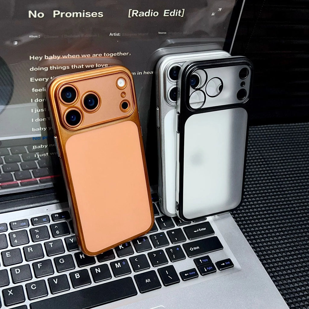 Luxury Matte Transparent Phone Case for iPhone 17 Pro Air 17 16 15 14 13 Pro Max Ultra-thin Soft Protection Metallic Color Cover