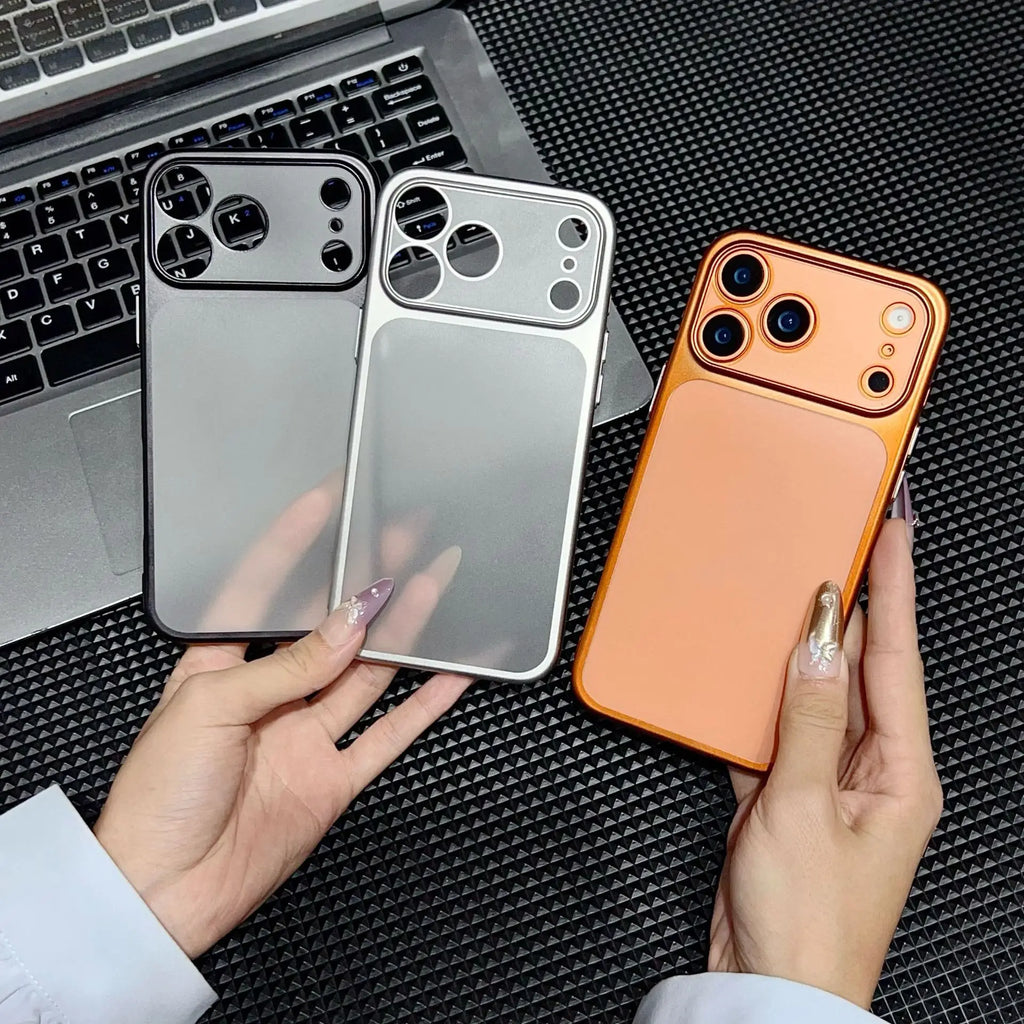 Luxury Matte Transparent Phone Case for iPhone 17 Pro Air 17 16 15 14 13 Pro Max Ultra-thin Soft Protection Metallic Color Cover