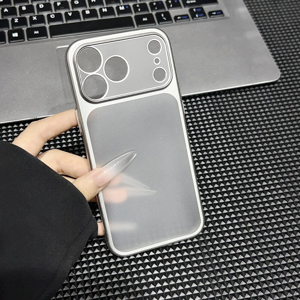 Luxury Matte Transparent Phone Case for iPhone 17 Pro Air 17 16 15 14 13 Pro Max Ultra-thin Soft Protection Metallic Color Cover