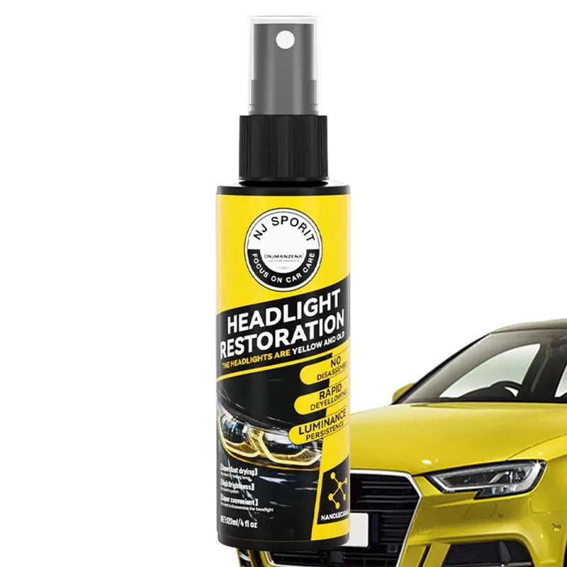 Car Headlight Restoration Spray Liquid Car Light Cleaner And Restorer UV Resistant Long Lasting Head Light Coating Spray