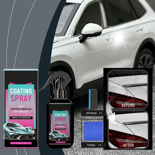 Car Coating Spray Hydrophobic Auto Glass Coating Agent Waterless Wash Car Refurbishment Brightening Waxing Polishing Spray