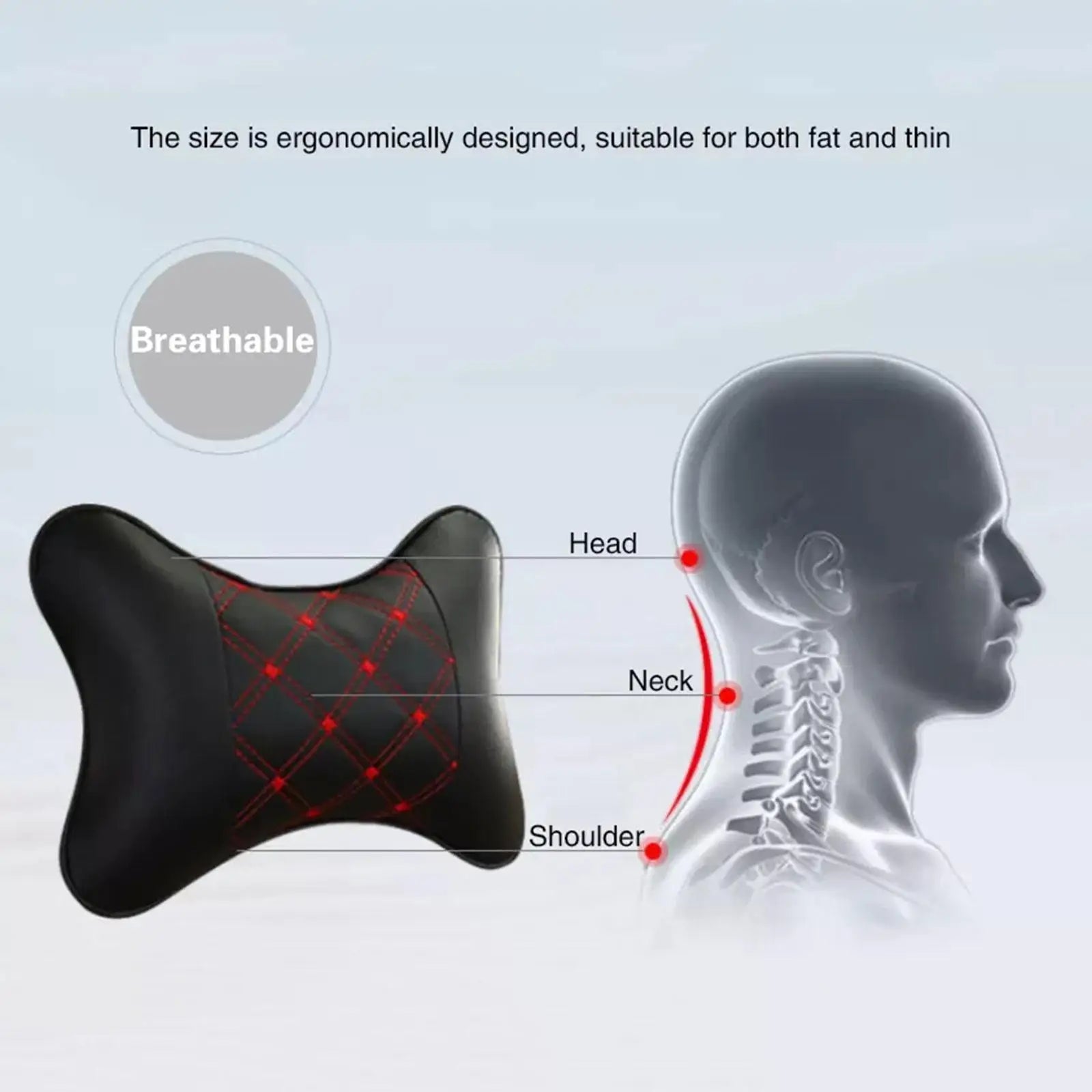 Car Neck Pillows Both Side Pu Leather 1pcs Pack Headrest For Head Pain Relief Filled Fiber Universal Car Pillow V6U2