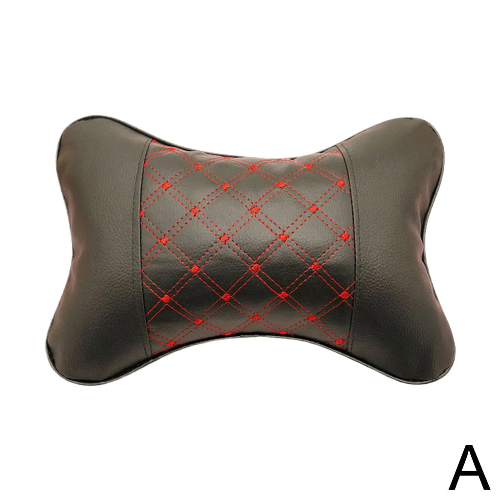 Car Neck Pillows Both Side Pu Leather 1pcs Pack Headrest For Head Pain Relief Filled Fiber Universal Car Pillow V6U2