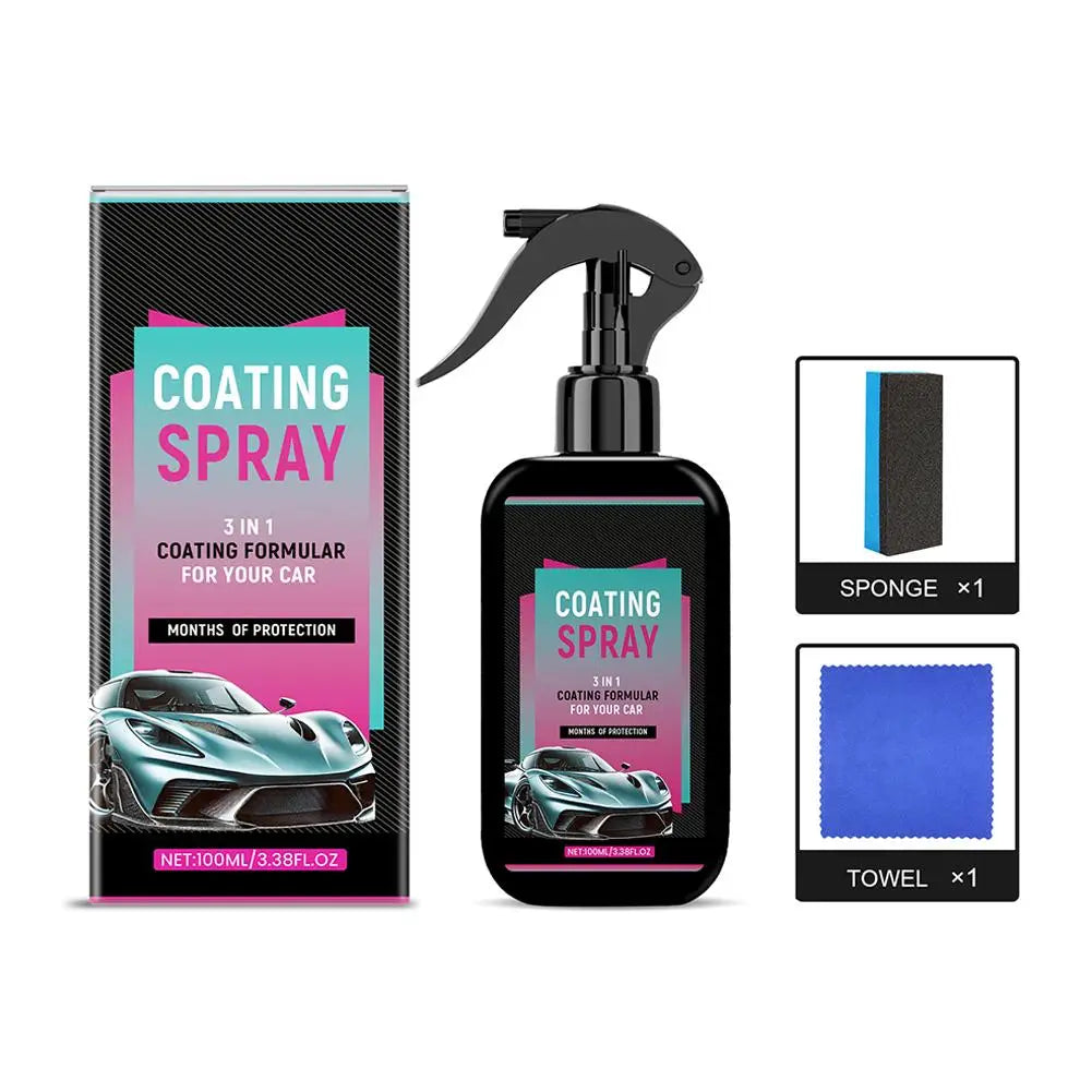 Car Coating Spray Hydrophobic Auto Glass Coating Agent Waterless Wash Car Refurbishment Brightening Waxing Polishing Spray