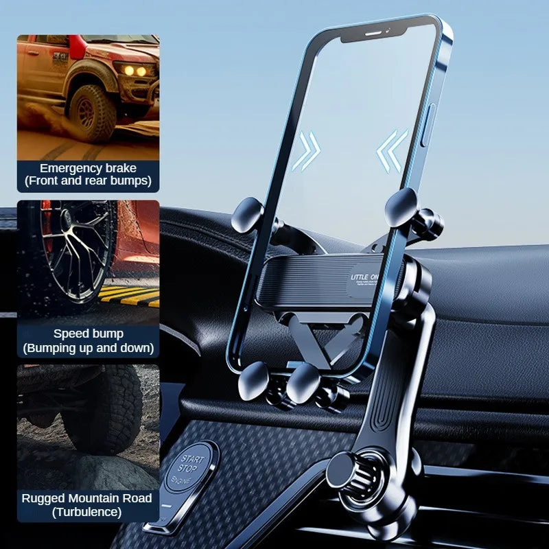 Gravity Car Phone Holder for 4.7-7 inch Mobile Phone Car Air Vent Phone Mount Universal Shockproof GPS Clip Smartphone Stand