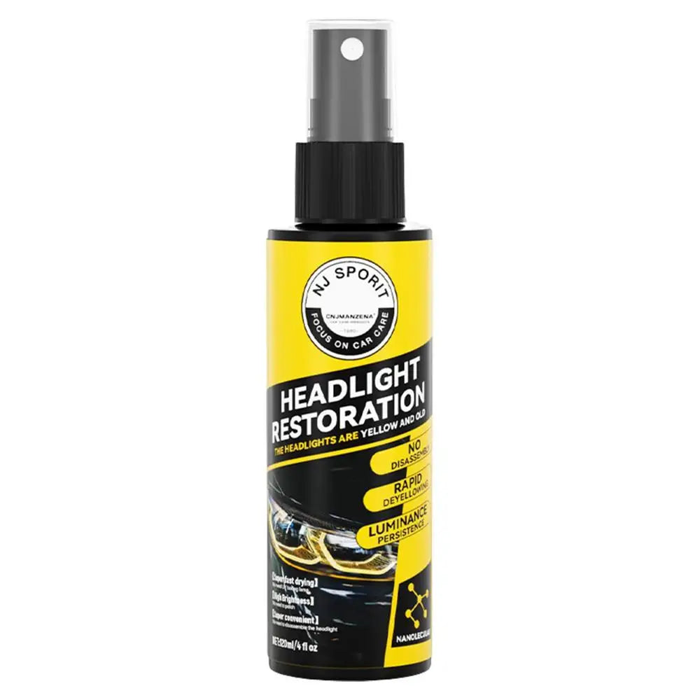 Car Headlight Restoration Spray Liquid Car Light Cleaner And Restorer UV Resistant Long Lasting Head Light Coating Spray
